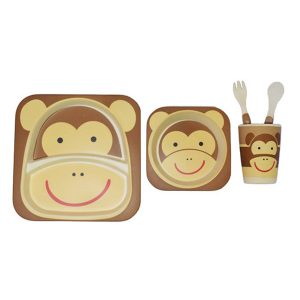 سرویس غذاخوری کودک بامبو طرح میمون